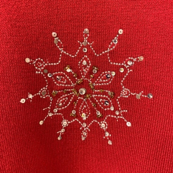 Red Christmas Holiday Ugly Sweater Snowflake S - Picture 4 of 4